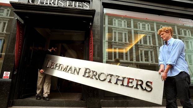 It's the end of a giant as Lehman memorabilia goes up for auction in London. Photo / Getty Images