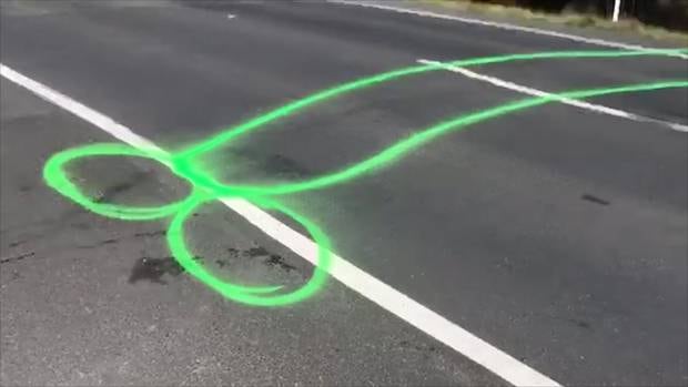 The spraypaint was later painted over by contractors. Photo / Supplied