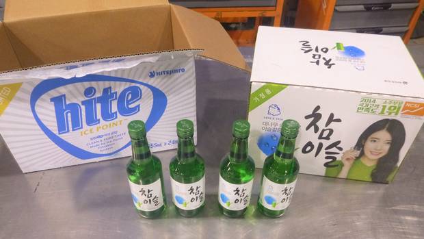 50 containers said to contain only South Korean beer Hite actually contained 22,800 bottles of soju. Photo / Supplied