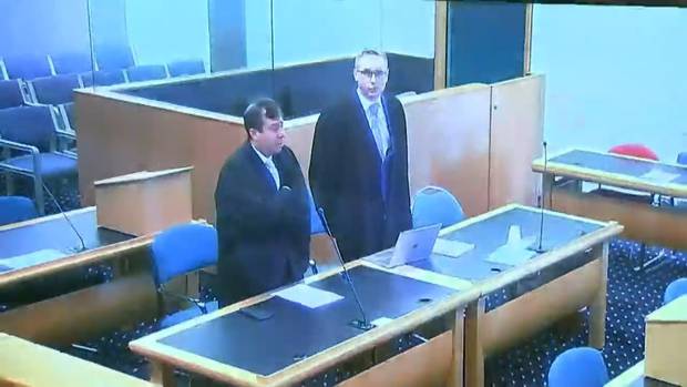 Tarrant's lawyers Shane Tait and Jonathan Hudson in court today.