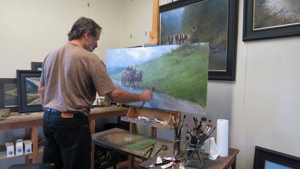 Artist Don Hill will be exhibiting his distinctive oil paintings at fine Arts Whanganui this month. Photo/Supplied