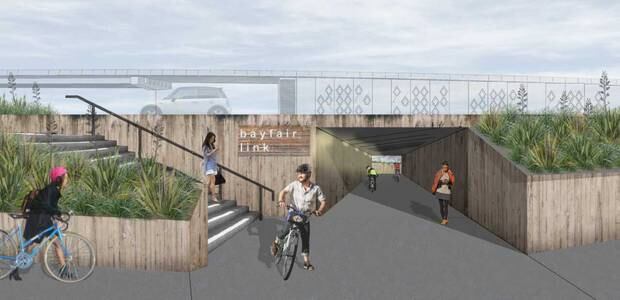 What the new separated pedestrian and cycle underpass will look like. Photo/Supplied