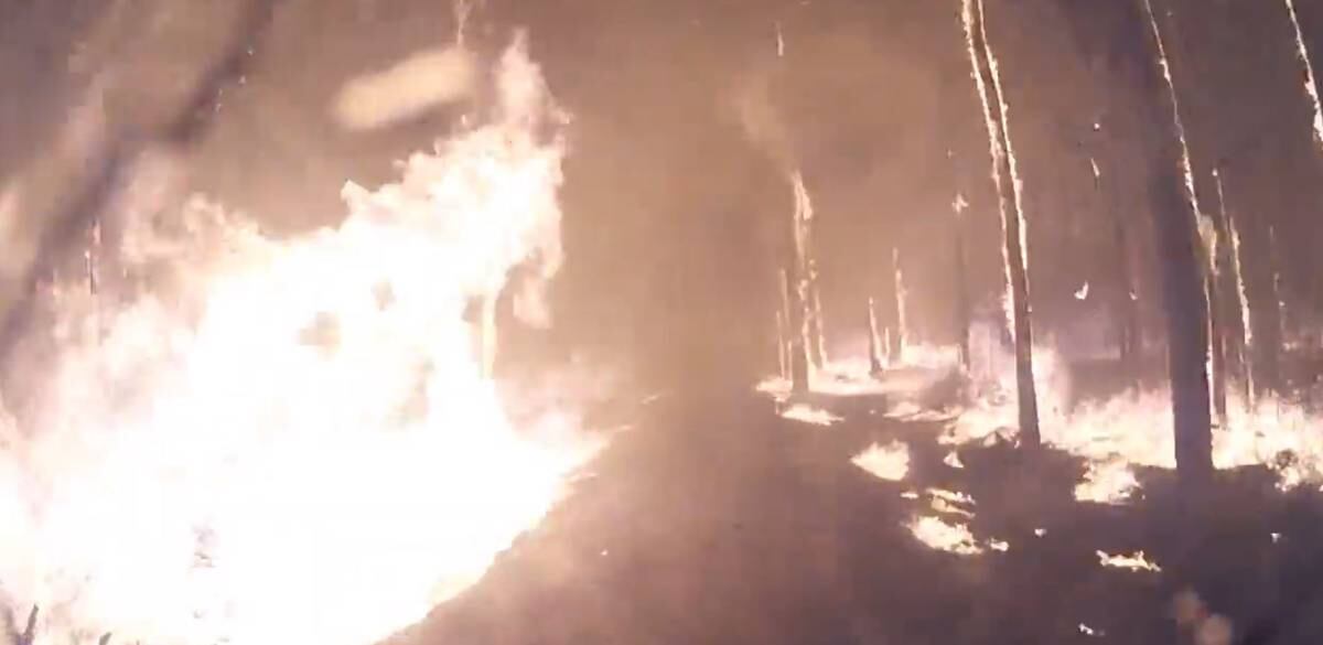 Australian fire crew records dashcam video of journey through bushfire