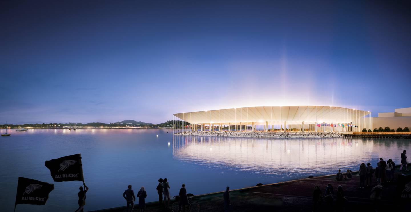Artist's impression of the proposed Auckland Waterfront Stadium sunken stadium proposed in 2018. Photo / File