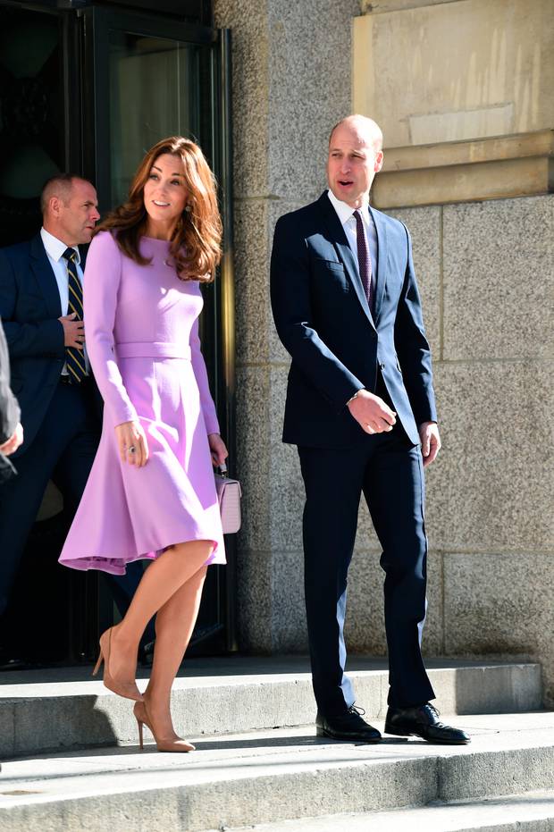 Britain's Prince William, right and Kate, the Duchess of Cambridge leave after attending the first Global Ministerial Mental Health Summit in London. Photo / AP