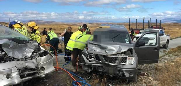 Emergency services at the scene of a fatal crash near Tekapo. Photo / Supplied