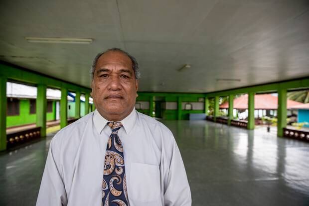Reverand Dr Eletise Suluvale, of the Toamua Congregational Christian Church of Samoa, buried three chrildren from his church who died of measles. Photo / Mike Scott