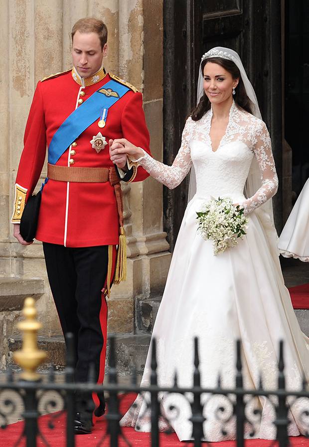 Prince William marries Kate Middleton on April 29, 2011. The Duchess of Cambridge's dress was designed by Sarah Burton. Photo / Getty Images
