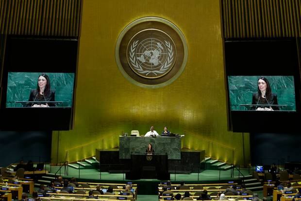Jacinda Ardern addresses the 74th session of the United Nations General Assembly. Photo / AP