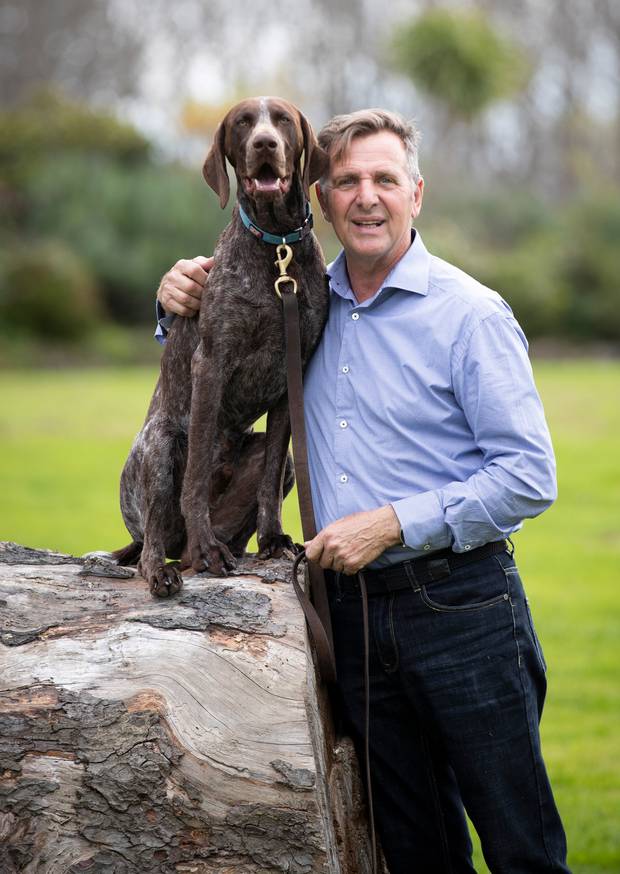Dog trainer Flip Calkoen with Beau. Photo / Dean Purcell