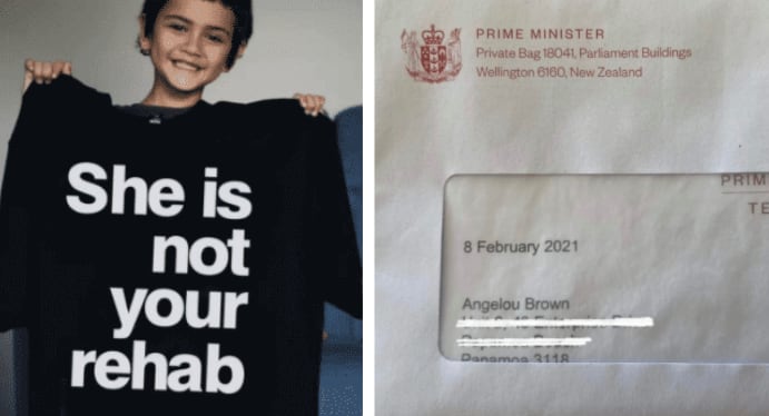 She Is Not Your Rehab: Young advocate Angelou Brown receives letter from Prime Minister Jacinda Ardern
