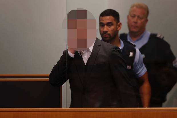 The man convicted of Grace Millane's murder in the dock this morning. Photo / Dean Purcell