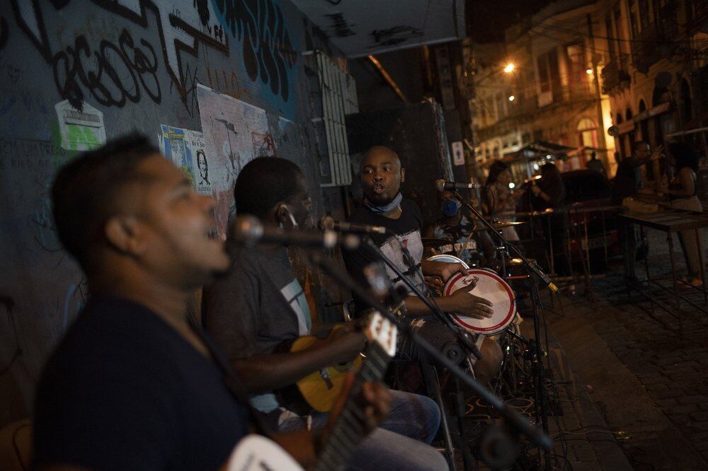 Brazilian band Atitude Nossa plays samba on the streets of Rio de Janeiro, Brazil. Photo / AP