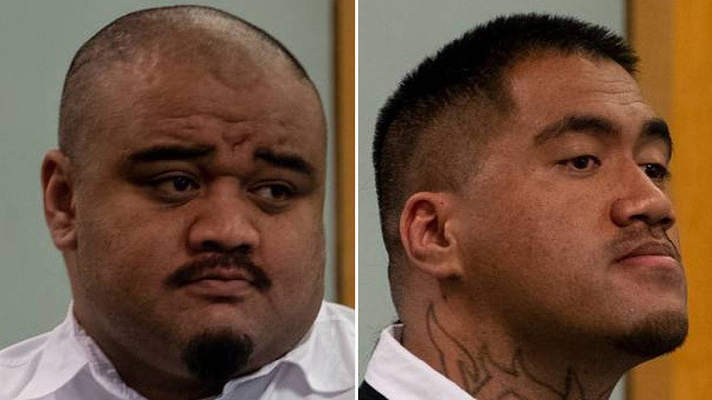 Michael Filoa (left) and Aaron Davis are on trial for murder in the High Court at Auckland. Photo / Dean Purcell