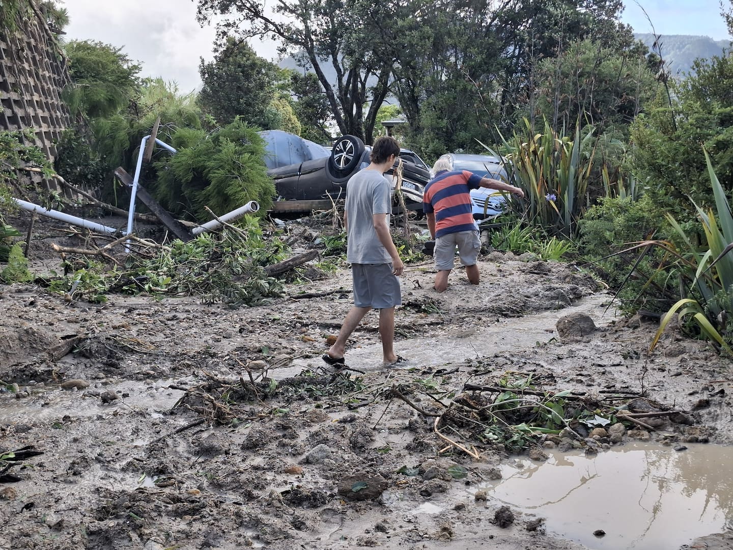 Residents of Tairua's Mt Paku said they've lost access to water and understand the reservoirs were emptied during a slip. Photo / Tom Eley