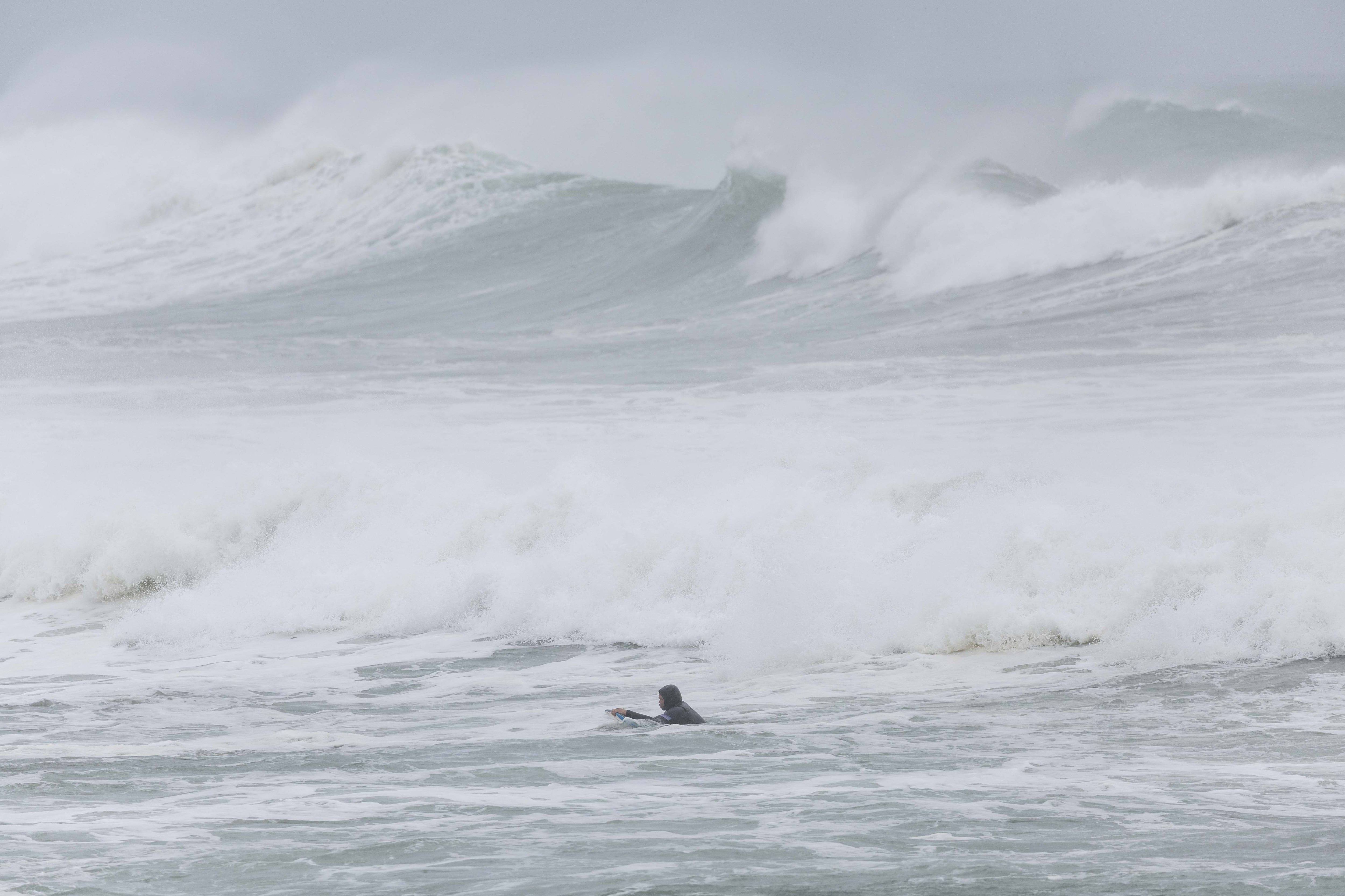 There were strong currents and big swells at Mount Maunganui beach on Wednesday evening. Photo / Alex Cairns