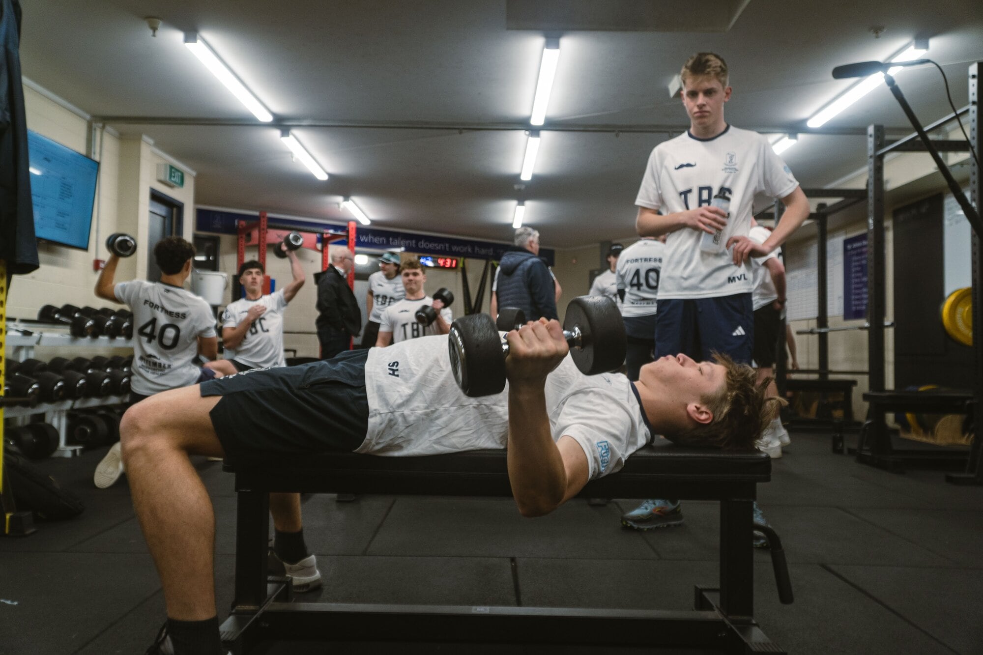 Gym work and circuit training are among the arduous activities the Tauranga Boys' College 2024 Fortress 40 participants will take part in.