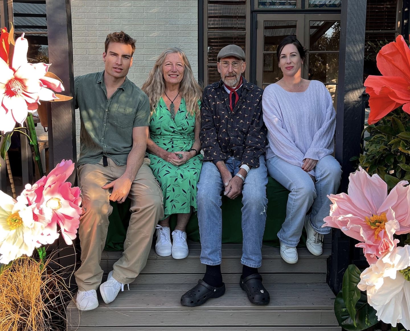 Alexander King (left) has travelled to China with his mother Maureen for her experimental cancer treatment, while his father Jeff (second from right) is cared for in Christchurch by his sister Brydie as he battles the same rare blood cancer. Photo / Supplied