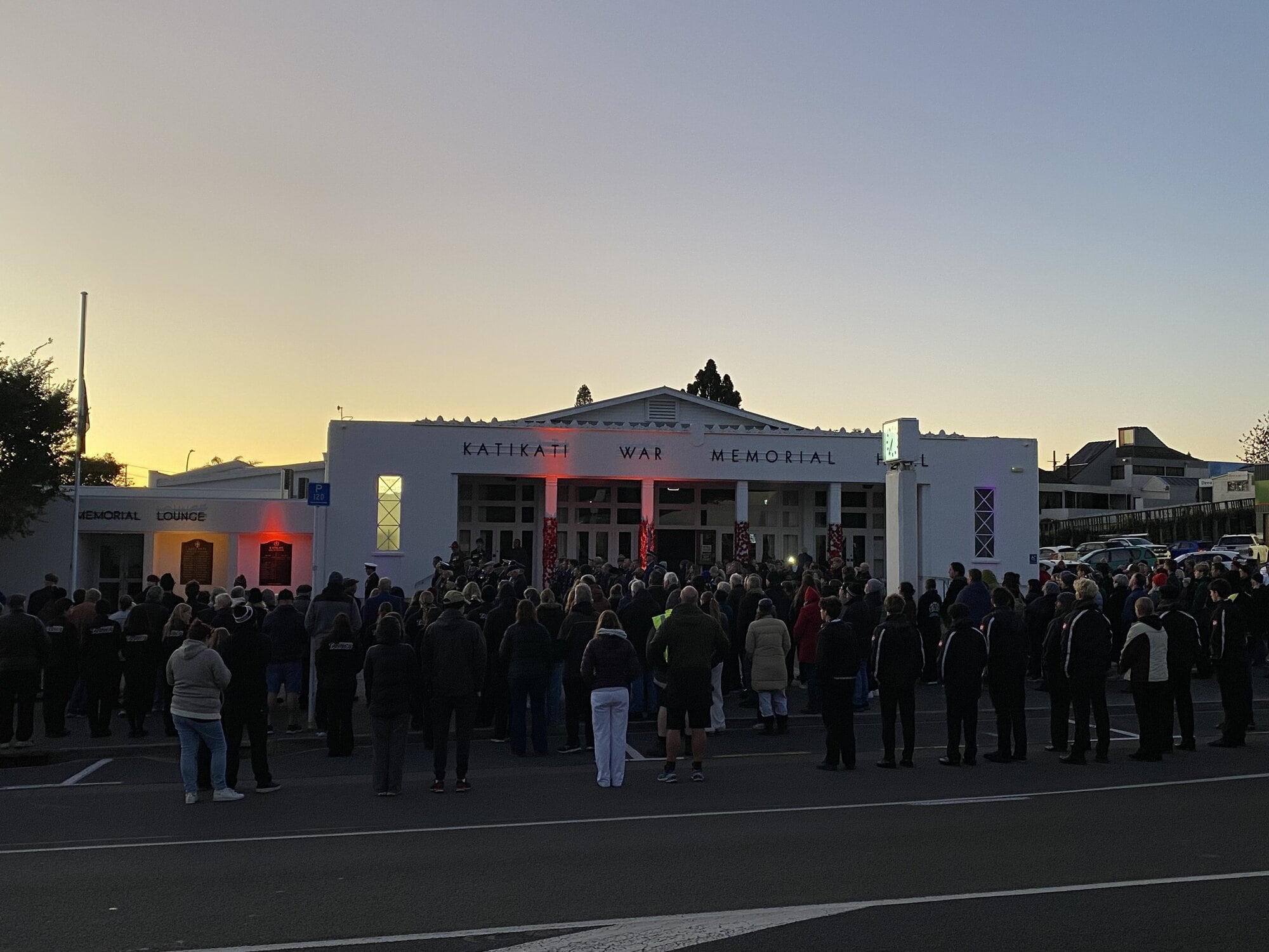  Hundreds gathered for Katikati&rsquo;s Anzac Dawn Service on April 25. Photo / Merle Cave