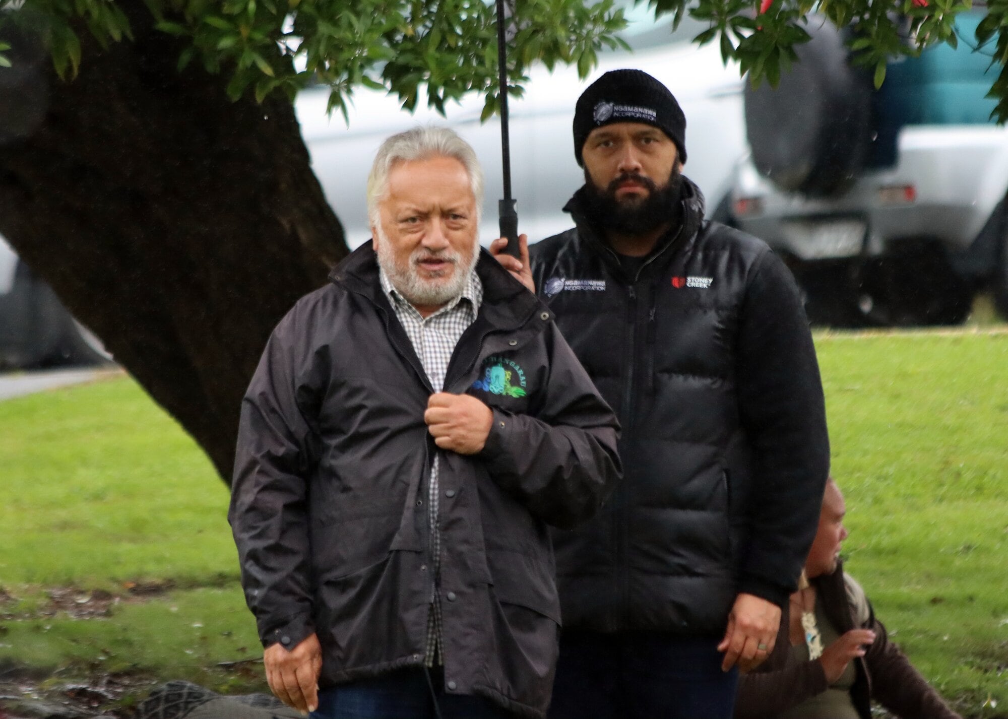 Ngati Hangarau kaumatua Tawharangi Nuku welcoming guests to the Hangarau Marae. Photo / Alisha Evans