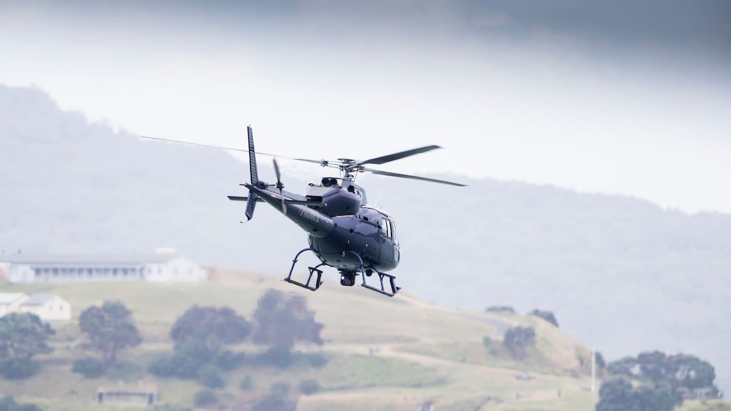 The police Eagle helicopter was involved in the police operation to catch the fleeing driver of a vehicle reported stolen at gunpoint in Auckland yesterday. Photo / Greg Bowker