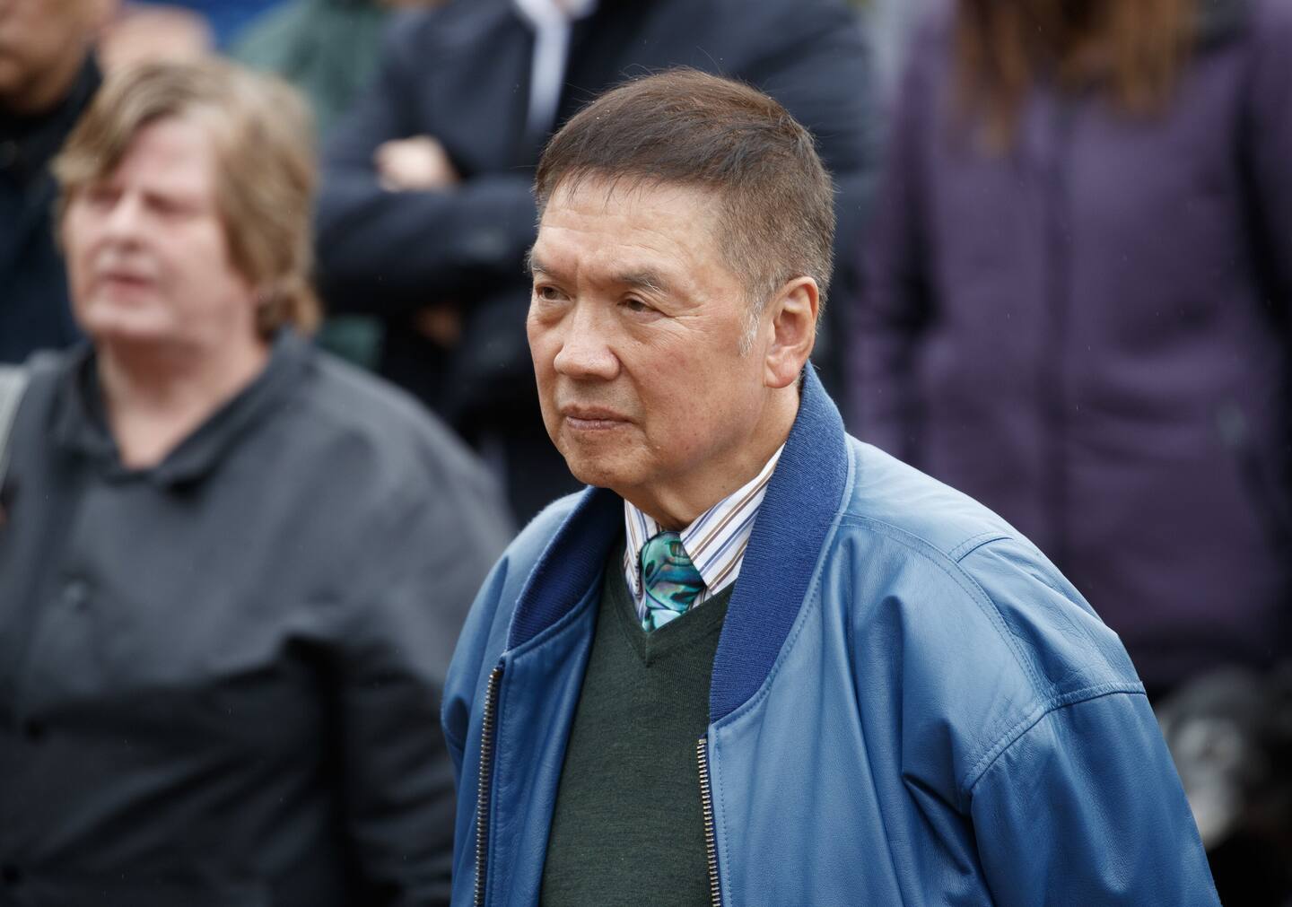 Wellington City Councillor Ray Chung at a rally. Photo / Mark Mitchell