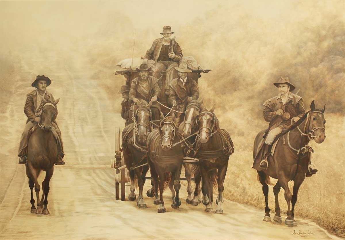 The 2m x 1.4m painting took 12 months to finish.