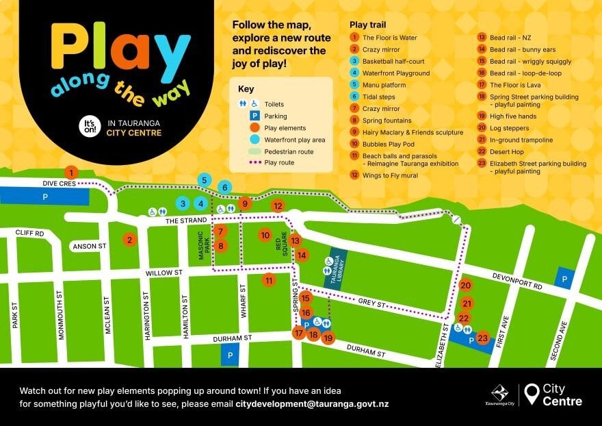  The Play along the Way map. Image / Tauranga City Council.