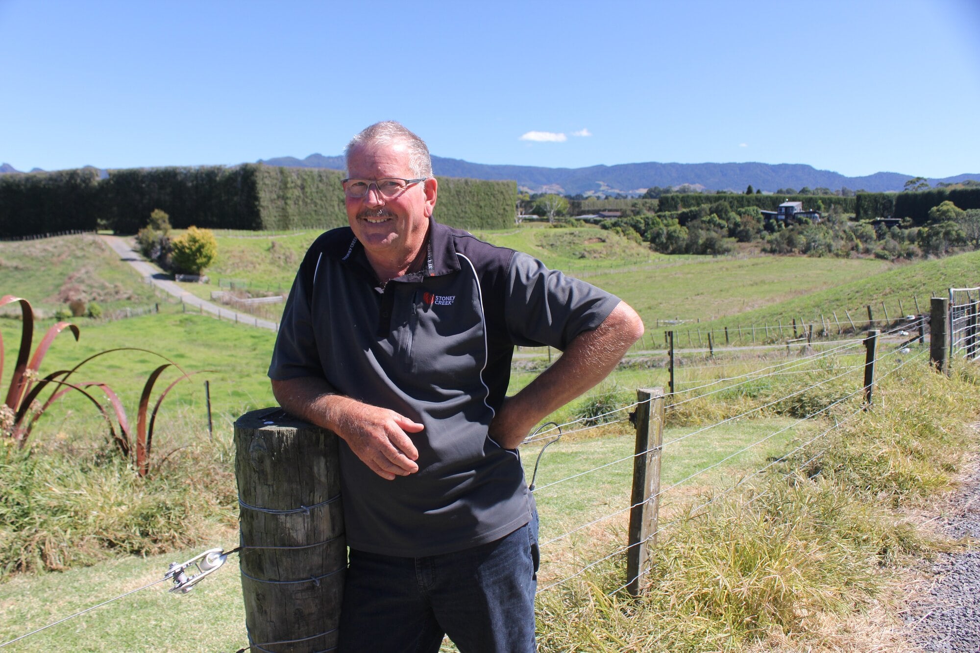  Terry Hobart on his property at Matahui. Photos / Debbie Griffiths