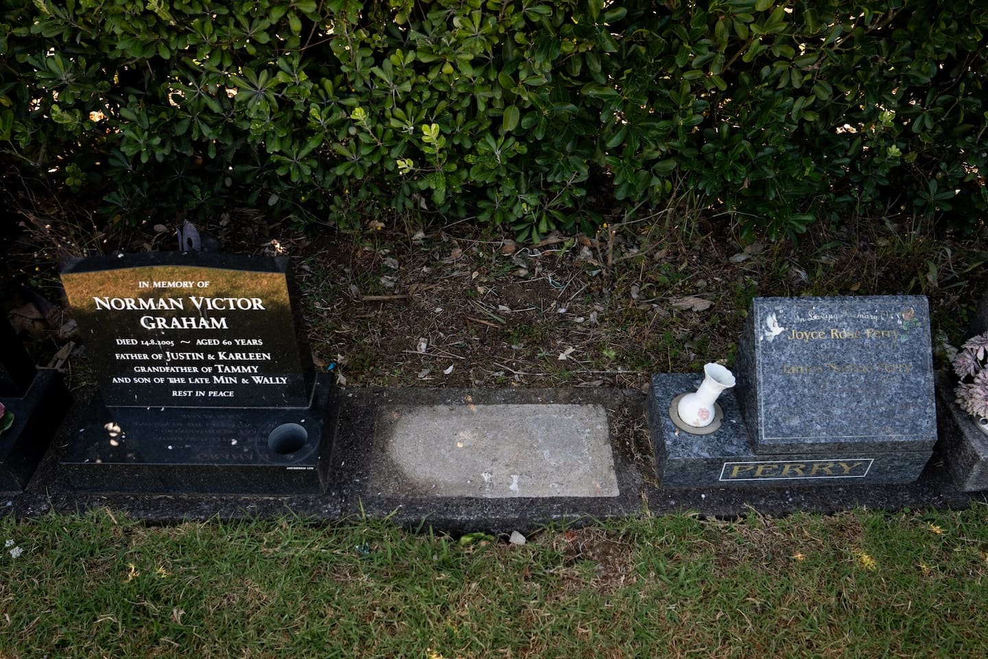 The headstone of former Prime Minister David Russell Lange has been removed from its plot at Waikaraka Cemetery. Photo / Anna Heath