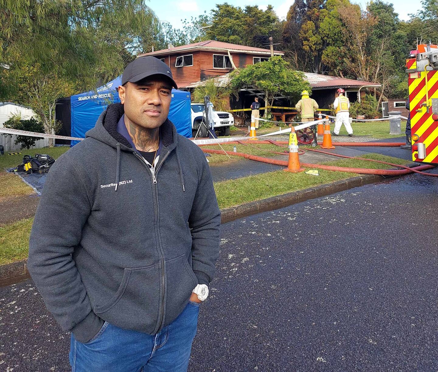 Jonathan Asafo helped rescue the sole survivor from the Hillpark house fire that killed two people. Photo / David Williams