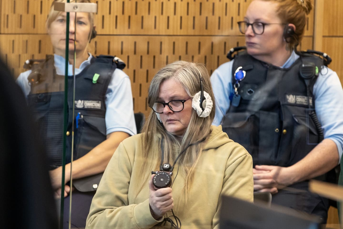 Rebecca Wright-Meldrum appeared for sentence in the High Court at Christchurch for the murder of Angela Blackmoore. Photo / POOL / Ian McGregor