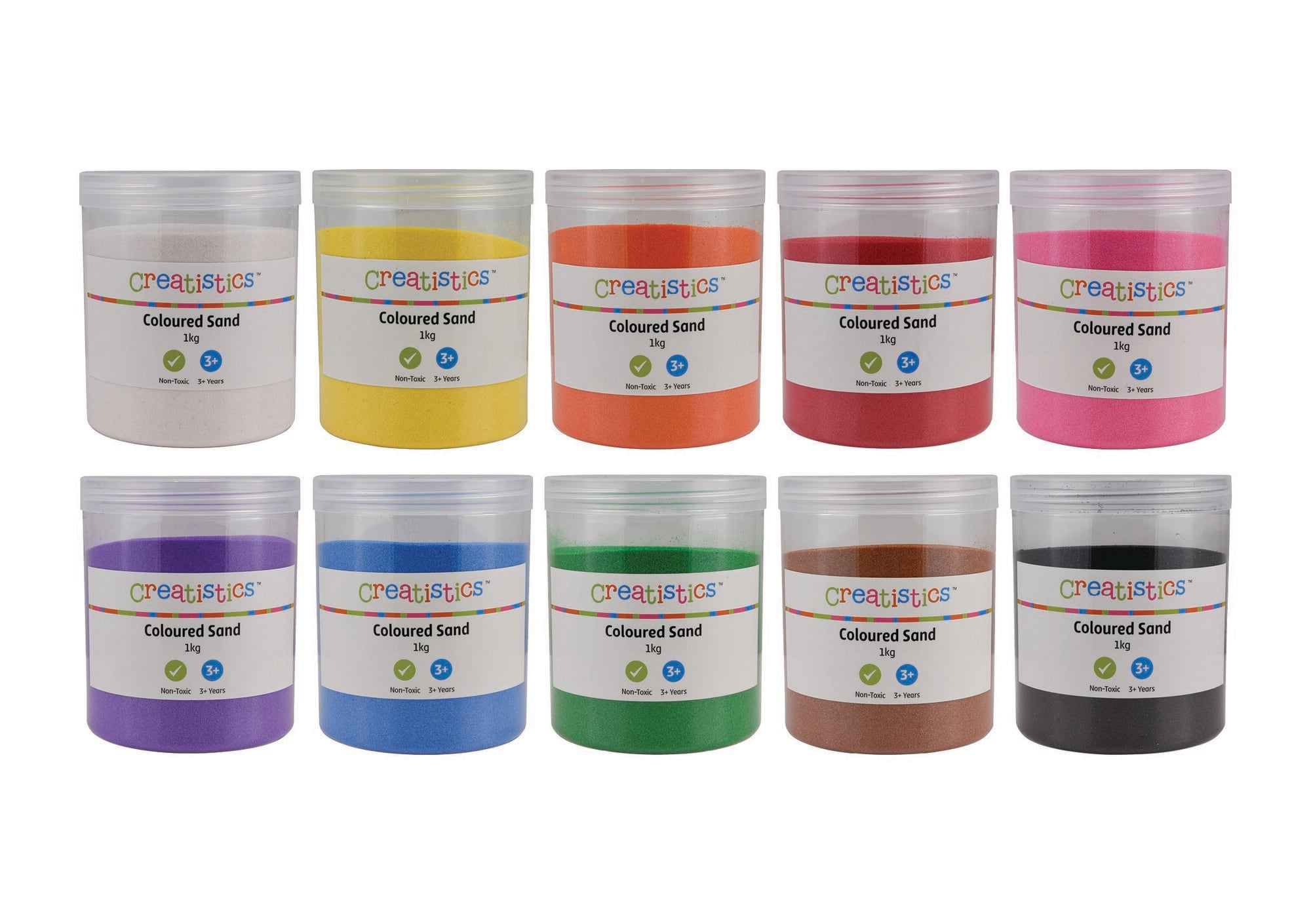 Creatistics Coloured Sand, EC Rainbow Sand and Kmart NZ magic sand products have been recalled over asbestos contamination fears. Photo / Supplied