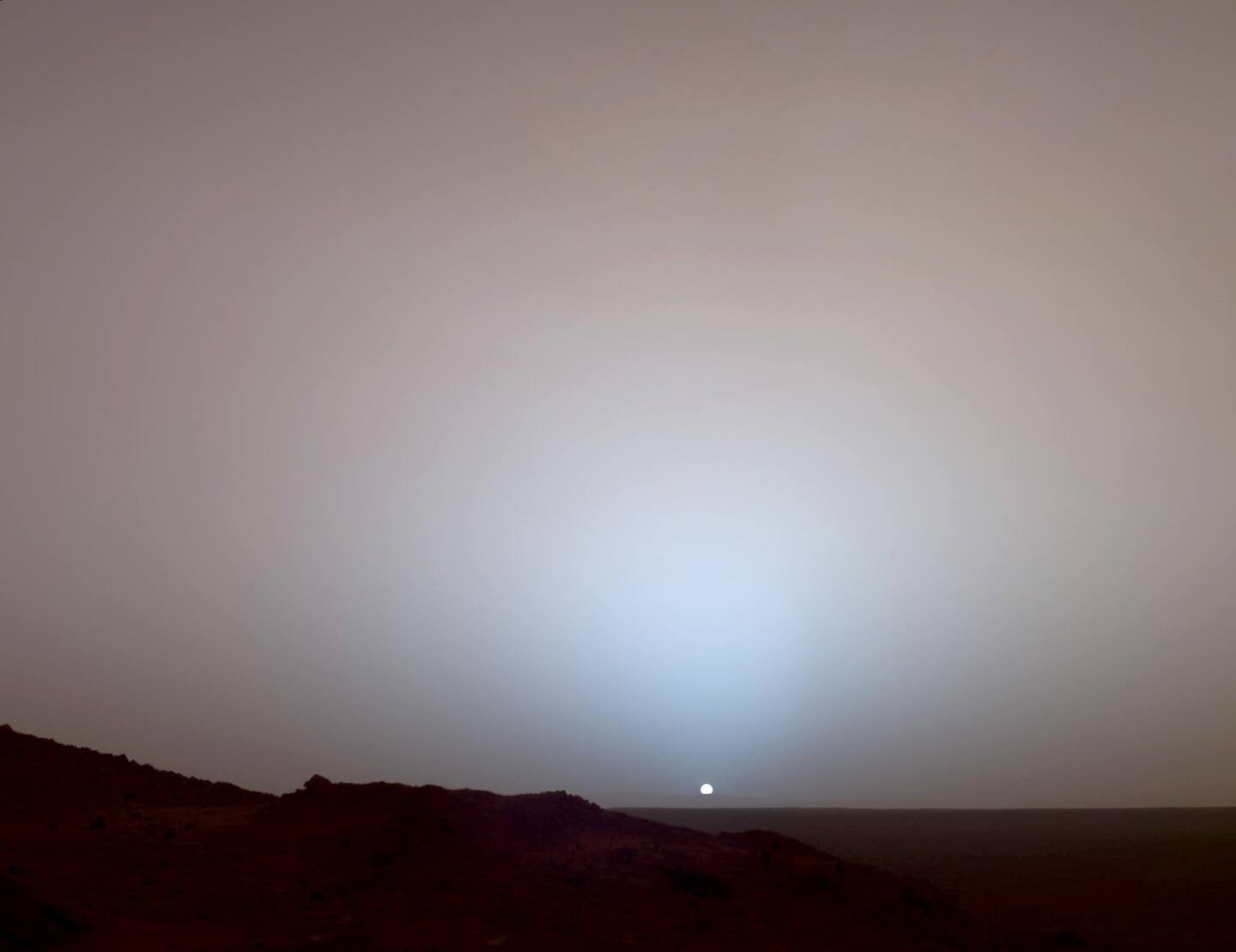 A Martian sunset captured by the Nasa's rover Spirit on May 19, 2005. Scientists are turning to Earth’s hot spring environments – thought to be geologically similar to Martian silica identified by Spirit - to explore how certain tell-tale traces of Martian life might have been preserved. Photo / Nasa; JPL; Texas A&M; Cornell