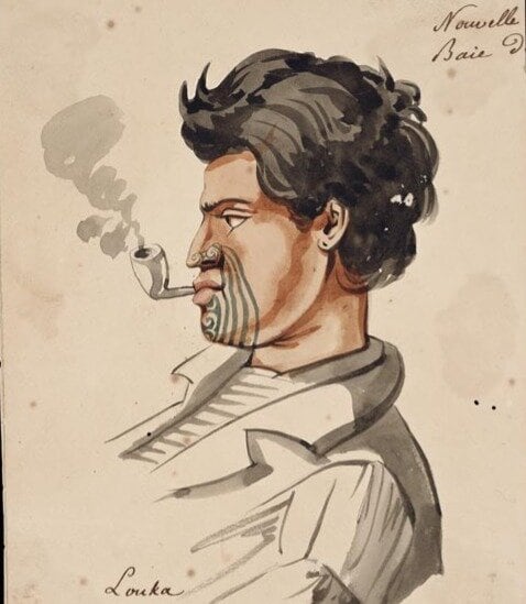 ‘Louka’ in Sydney 1847. Photo / Leopold Verguet, ‘Louka, 1847, ‘Reference: NON-ATL-C-0138-3, Alexander Turnbull Library, Wellington.