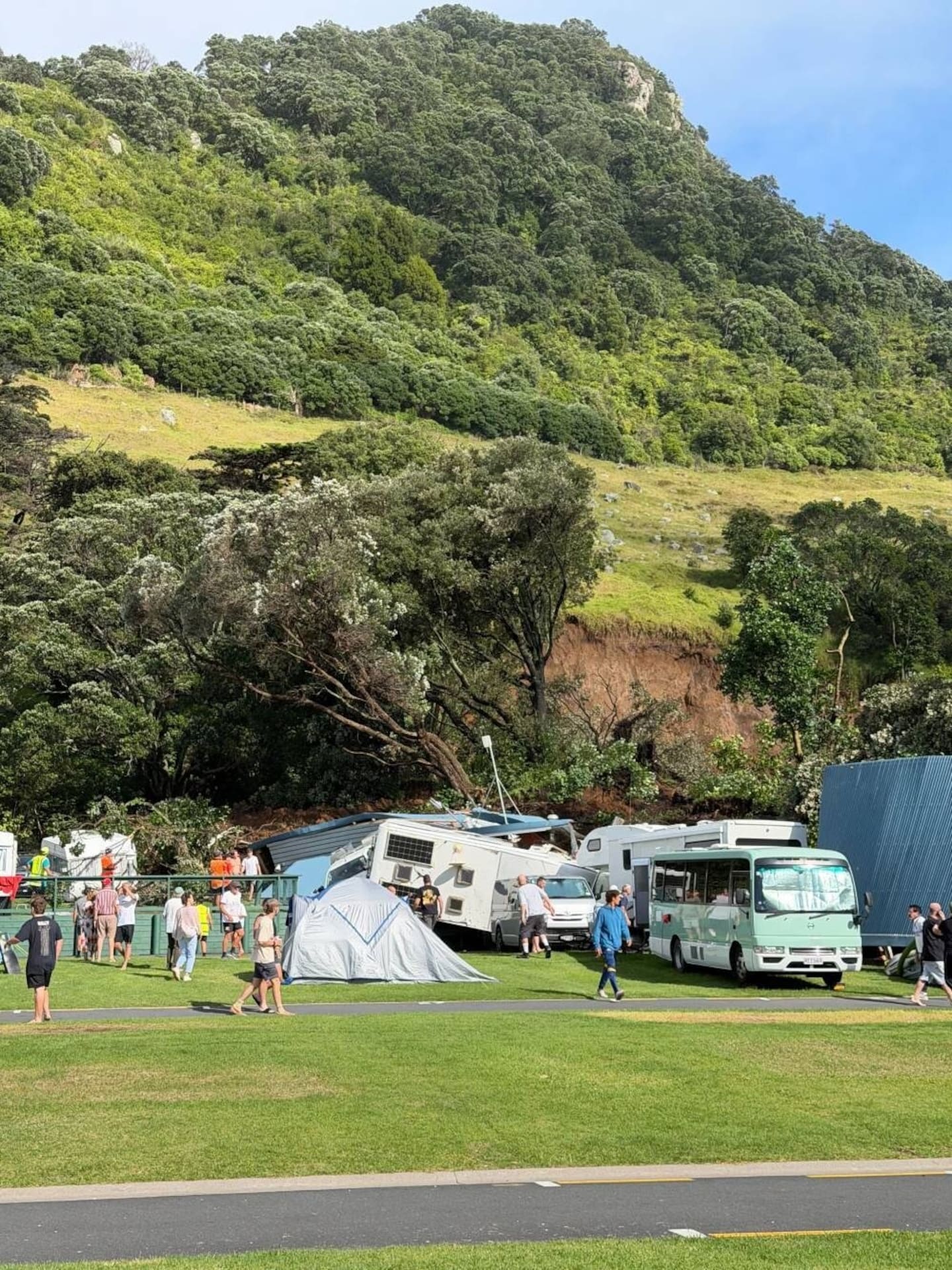 A slip has hit the campsite at Mount Maunganui.