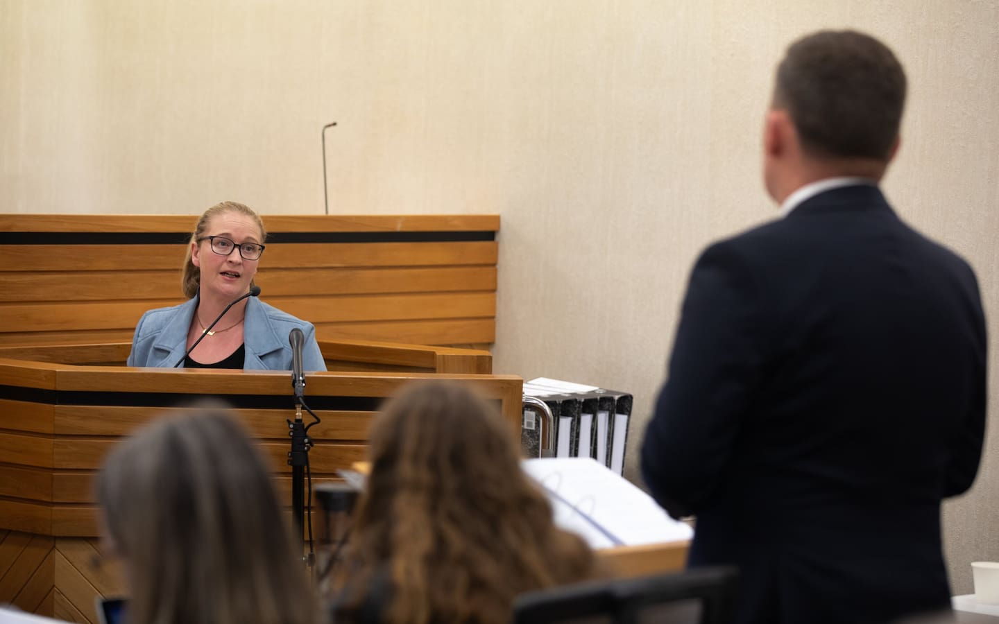 Former CNZ campaign manager, Jess Massey gives evidence at the Olivia Podmore inquest at the Hamilton High Court. Photo / Pool