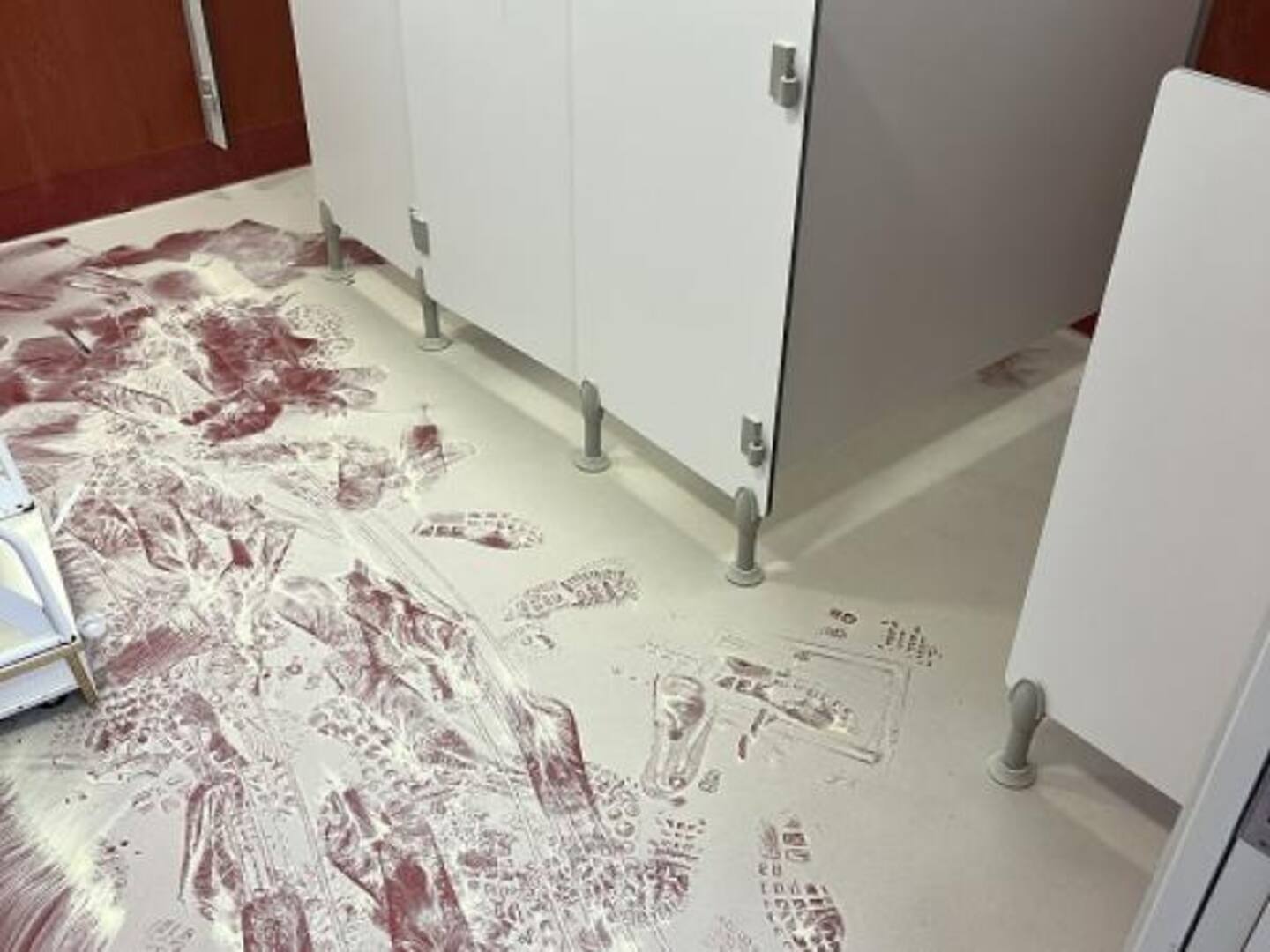 Damage on the floors at Ōtara Community Preschool in South Auckland. Photo / Police