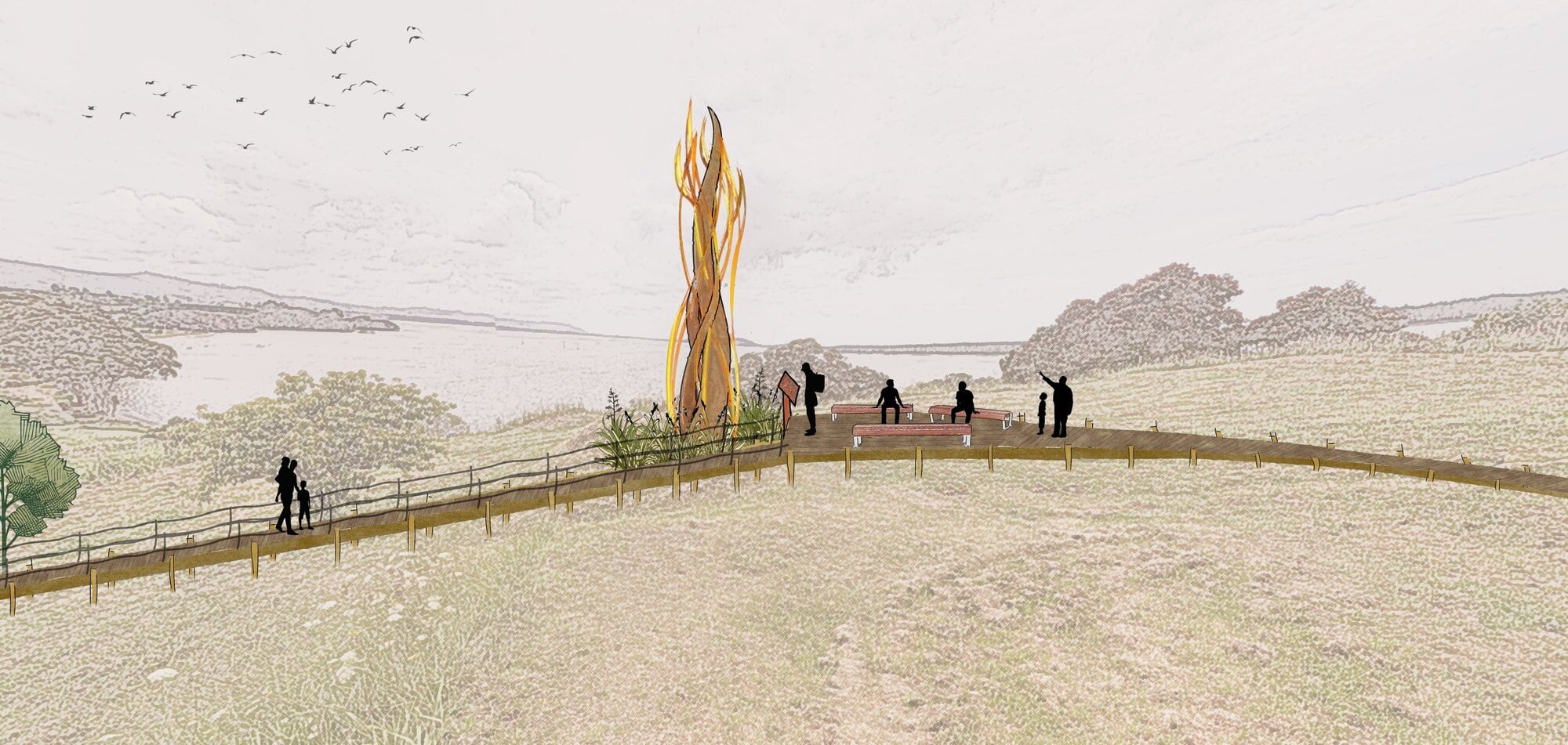  Concept drawing of the Northern lookout. Photo / Western Bay of Plenty District Council, Thrive Spaces and Places