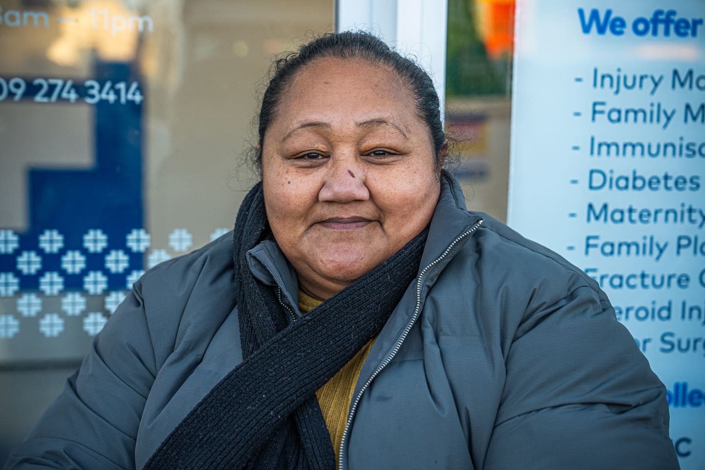 Toa Salaina was first in the queue at Local Doctors Ōtara. Photo / Ben Dickens