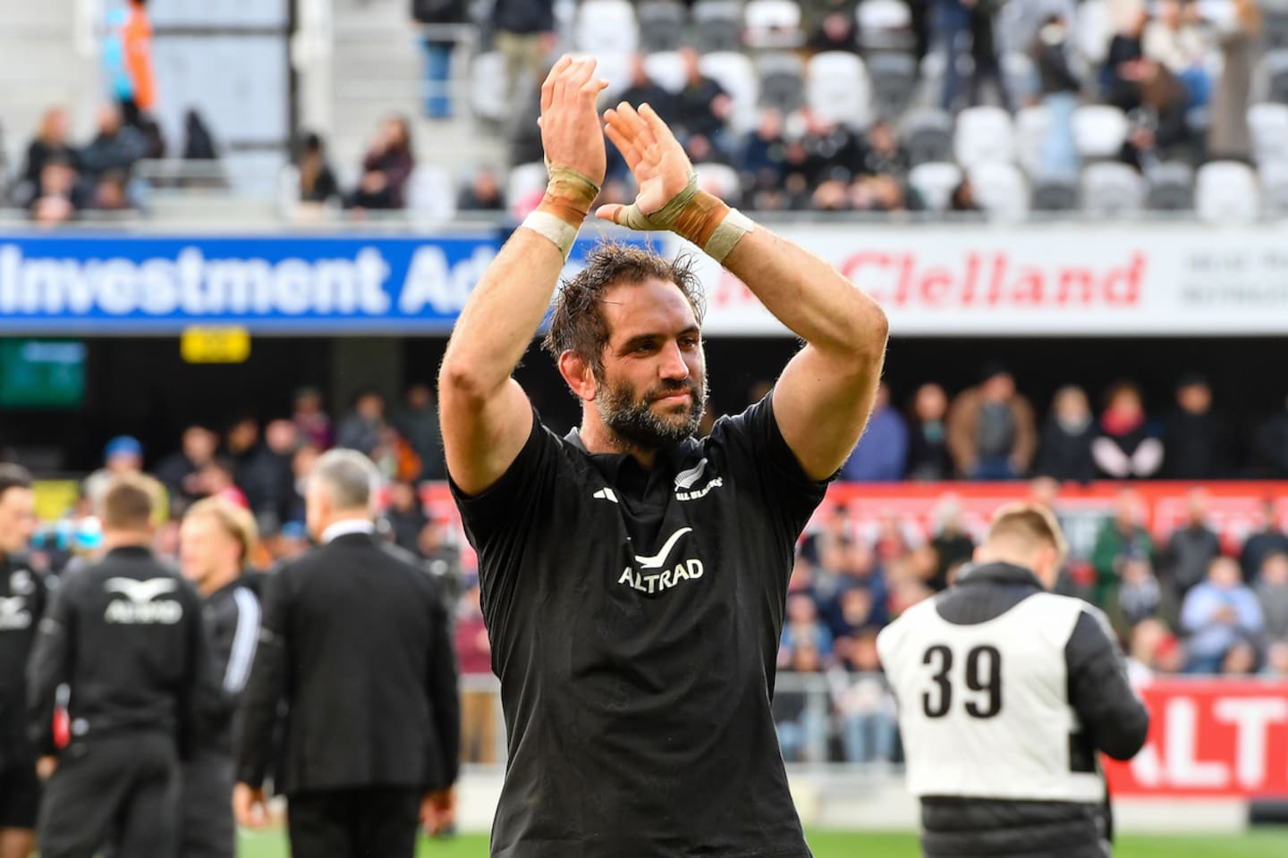 Sam Whitelock's last test was the Rugby World Cup final. Photo / Photosport