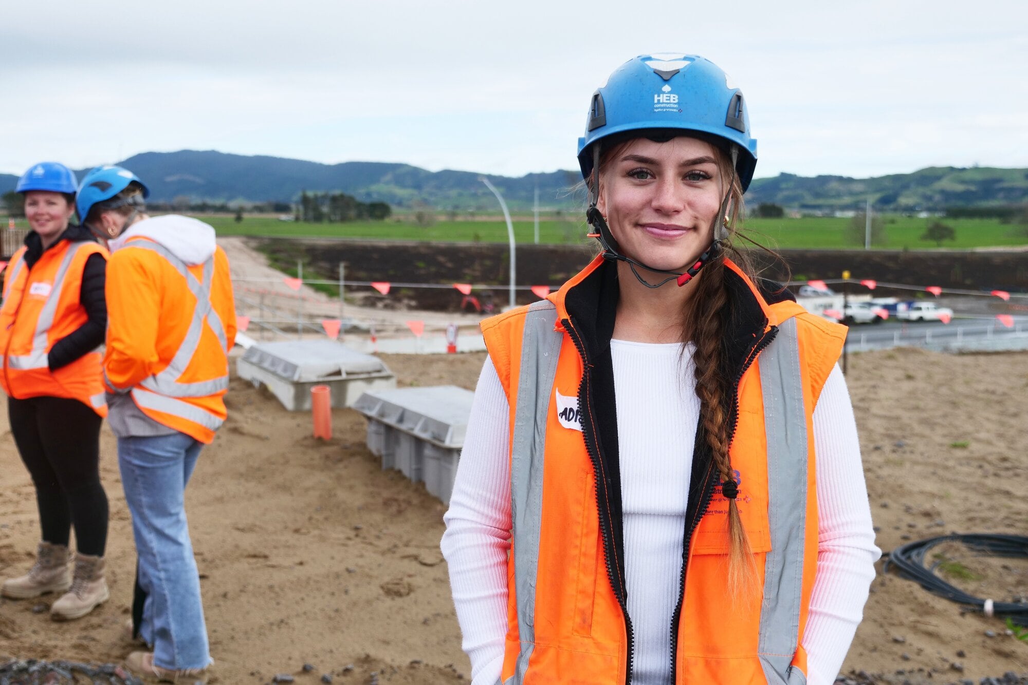 Site engineer Madison McDonald followed in her father's footsteps and became involved in the infrastructure industry. Photo / Tom Eley