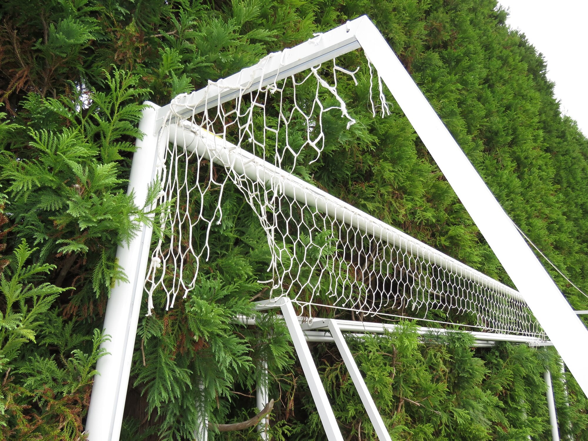  Goal nets were cut by vandals overnight last Friday at Moore Park. Photo / Merle Cave