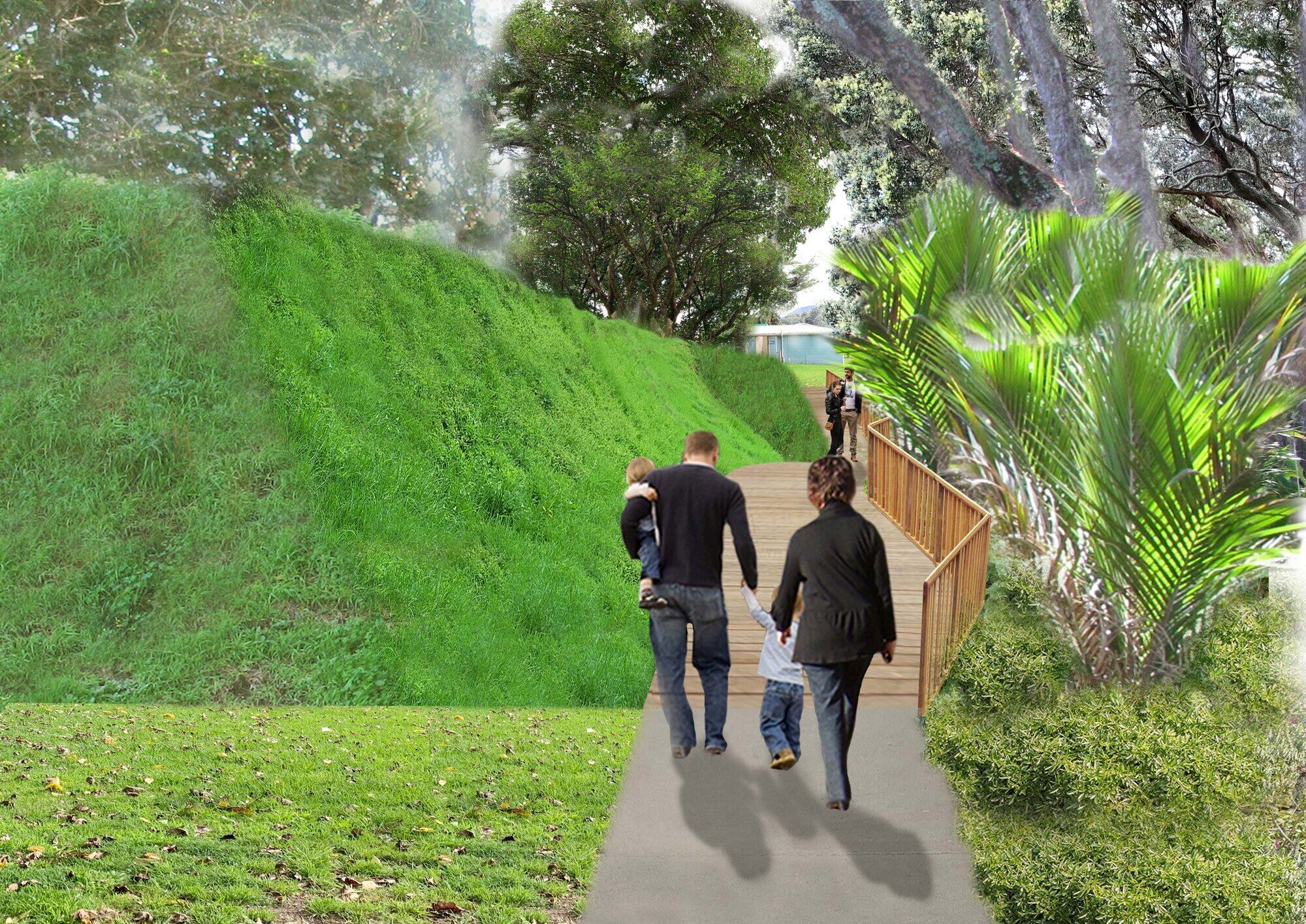  An image of the planned Monmouth Redoubt accessway.&nbsp; Photo / Tauranga City Council