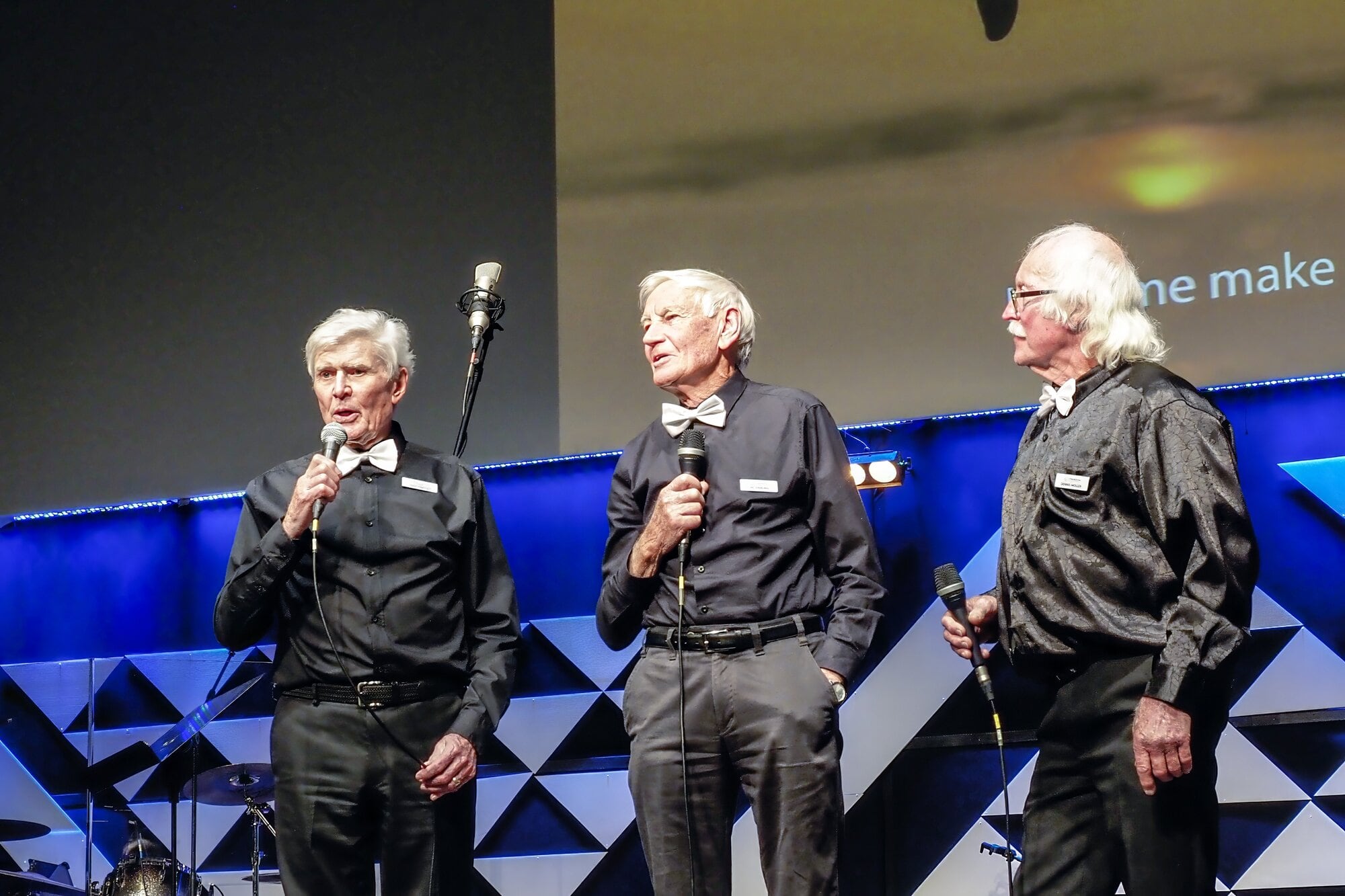  Fred Hartley, Vic Sterling, and Dennis Moller will be back to perform again this year at the Bay of Plenty Senior Music Festival on October 4, 2025.  Photo / Supplied