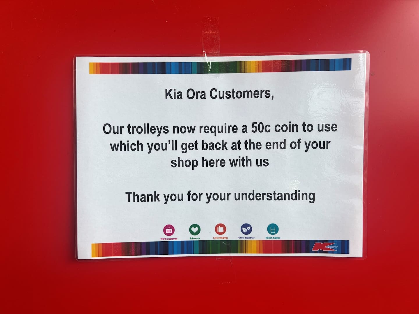 Shopping trolleys at Rotorua's Kmart will now cost you a bond of 50c to use. Photo / Kelly Makiha