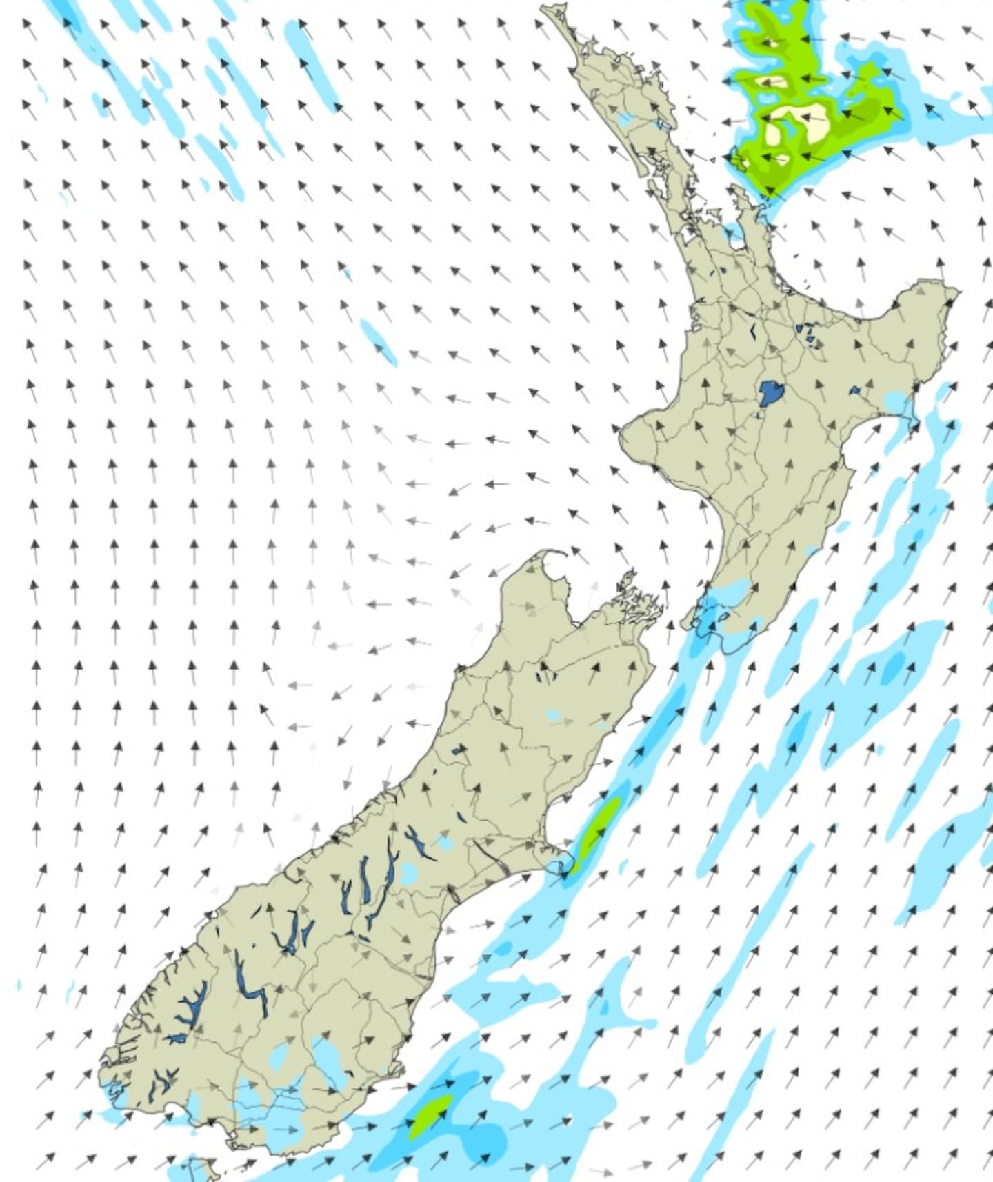 MetService rain radar shows little to no rain for most of the country from Wednesday. Photo / MetService