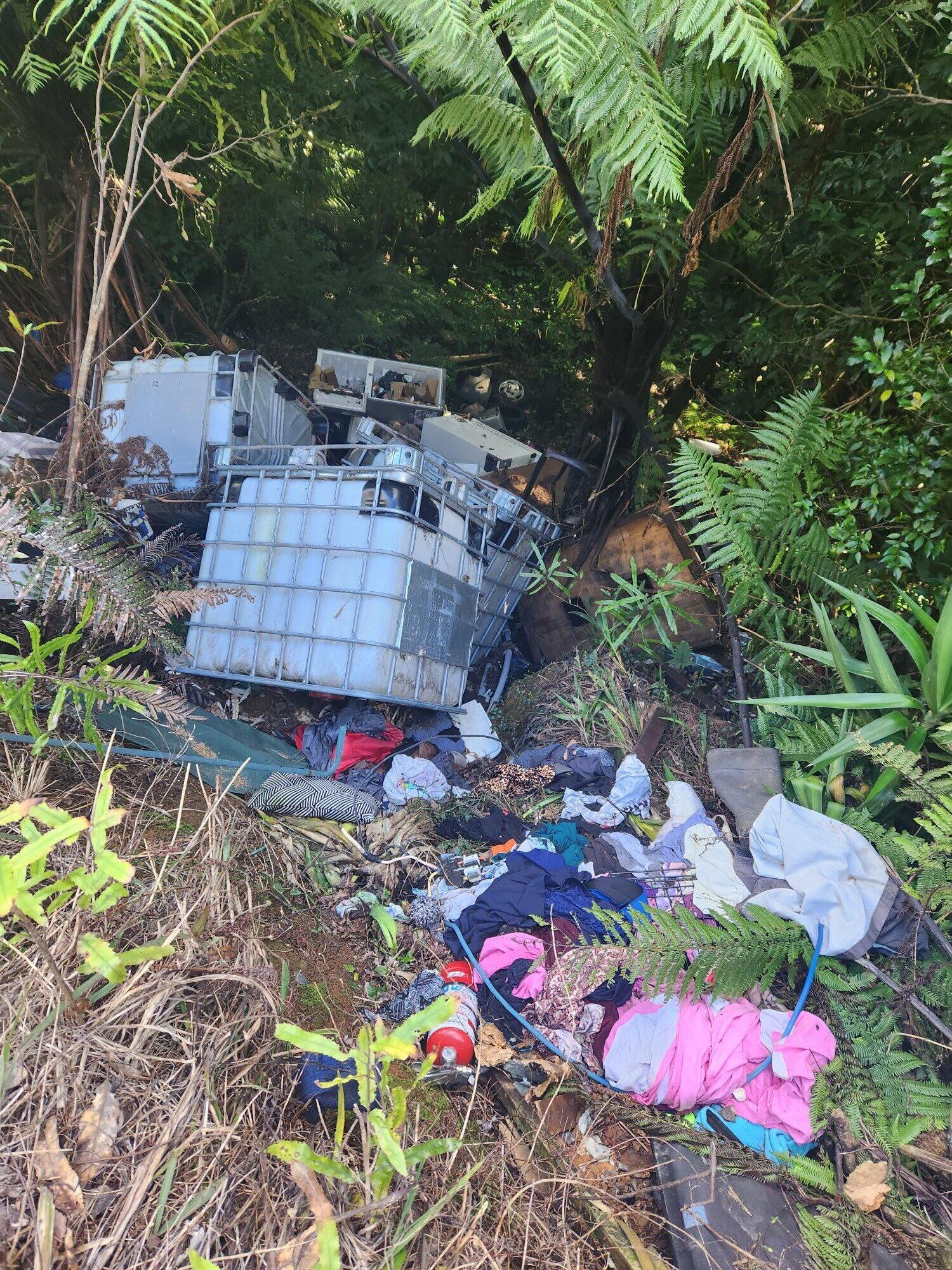 Household items have been illegally dumped at Thompson’s Track, near Katikati.