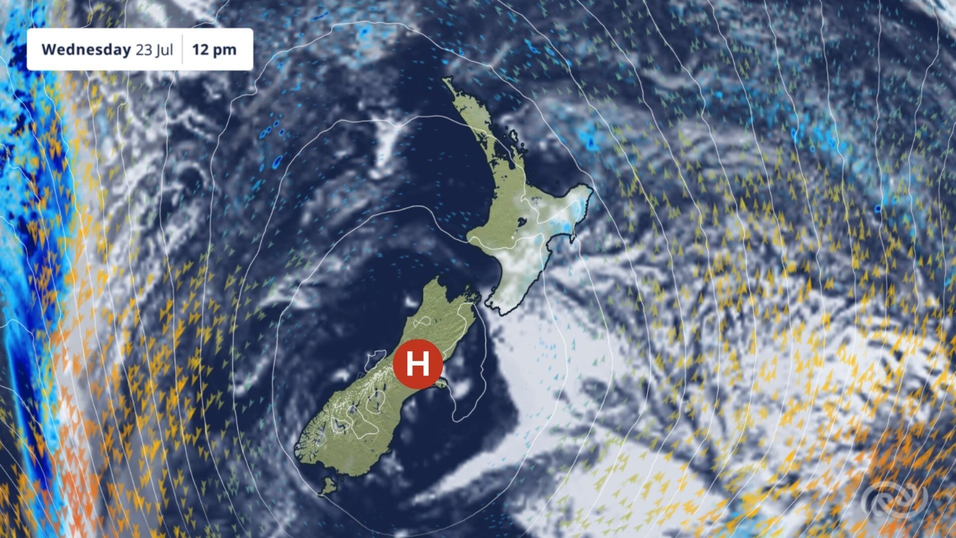  A forecast weather map for Wednesday, June 23. Image / MetService