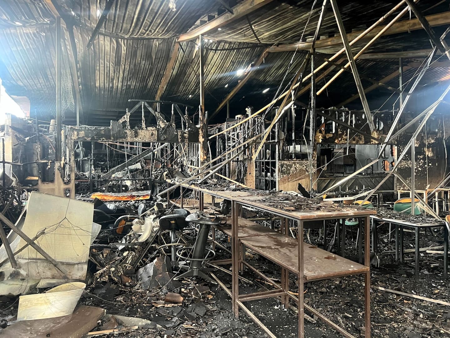 Fire destroyed the Whakarewarewa Rugby Community Sports club overnight.
Photo / Kelly Makiha